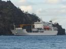 One of many French Polynesian supply ships the Aranui 3 in Taiohae on Nuku Hiva May 2015